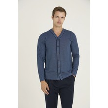Ang Butik Kocabey 9225 Erkek V.yaka Boydan Düğmeli Pijama Takım