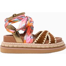 Kurt Geiger Orson Cross Scarf %100 Süet Şık ve Zarif Kadın Düz Sandalet