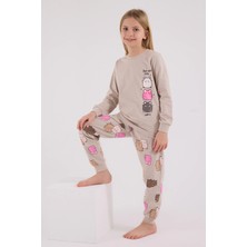 Ang Butik Rolypoly 3704-2 Kız Çocuk Uzun Kol Pijama Takım