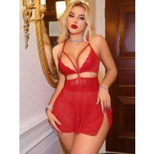 Ang Butik Kadın Kırmızı Tül Fantezi Kostüm 2181