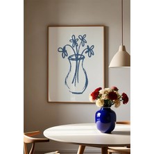 Des Vu Print Line Art Çiçek Posteri, Çerçevesiz Çiçek Temalı Poster