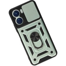 Vera Vtc  Vivo Y16 Kılıf Pars Lens Yüzüklü Silikon - Yeşil 965874