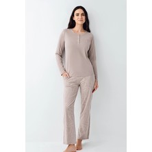Ang Butik Pierre Cardin 9097-S Kadın Uzun Kol Pijama Takım