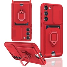 Vera Vtc  Samsung Galaxy S23 Plus Kılıf Zuma Kartvizitli Yüzüklü Silikon - Kırmızı 965874