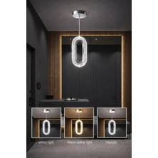 Aura Lighting Aura Lıghtıng Krom Elips Tavana Sıfır Model 3 Renk LED Modern Antre/hol Mutfak/banyo Avizesi