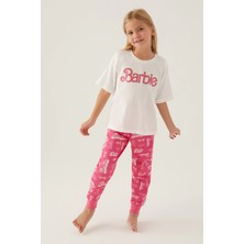 Ang Butik Barbie L1704-G Kız Çocuk Kısa Kol Pijama Takımı