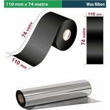 Oratek Zebra TLP2844 110 mm x 74 mt Wax Ribon Out 1/2 Inç