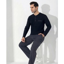 Ang Butik Boyraz 0404 Erkek Uzun Kol Pijama Takımı
