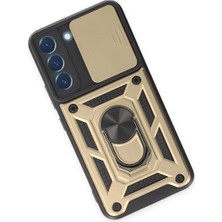 Vera Vtc  Samsung Galaxy S23 Kılıf Pars Lens Yüzüklü Silikon - Gold 965874