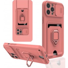 Vera Vtc  iPhone 12 Pro Max Kılıf Zuma Kartvizitli Yüzüklü Silikon - Pembe 965874