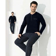 Ang Butik Boyraz 0690 Erkek Uzun Kol Penye Pijama Takımı