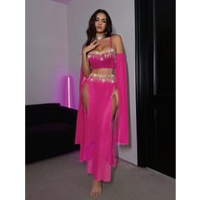 Ang Butik Kadın Pembe Dansöz Elbisesi Fantezi Kostüm 2273