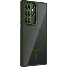 Vera Vtc  Samsung Galaxy S25 Ultra Remim Lensli Magsafe Standlı Kapak - Koyu Yeşil 965874