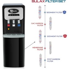 Sulax 3 Musluklu Ofis Ev Tipi Sıcak Soğuk Siyah Arıtmalı Su Sebili
