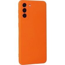 Vera Vtc  Samsung Galaxy S21 Plus Kılıf Nano Içi Kadife Silikon - Turuncu 965874
