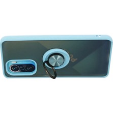 Vera Vtc  Xiaomi Redmi K40 Kılıf Montreal Yüzüklü Silikon Kapak - Buz Mavi 965874