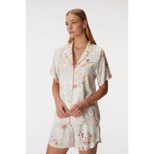 Ang Butik Anıl 11355 Kadın Kısa Kol Gömlek ve Şort Takım