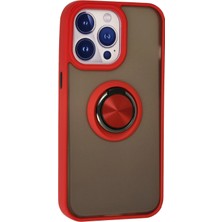 Vera Vtc  iPhone 15 Pro Kılıf Montreal Yüzüklü Silikon Kapak - Kırmızı 965874