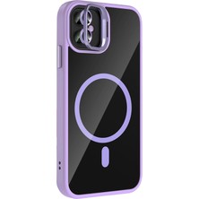 Vera Vtc  Apple iPhone 11 Remim Lensli Magsafe Standlı Kapak - Lila 965874