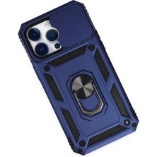 Vera Vtc  iPhone 14 Pro Max Kılıf Pars Lens Yüzüklü Silikon - Lacivert 965874