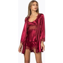 Ang Butik Pierre Cardin 2490 Bayan Sabahlıklı Saten Şort Takım