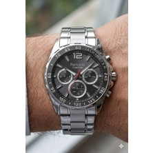 Ferrucci Function Erkek Kol Saati | 44 mm Çelik Kasa, Gümüş Çelik Kordon, Siyah Kadran