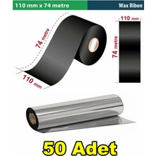 Oratek Zebra GX430 110 mm x 74 mt Wax Ribon Out 1/2 Inç (50 Adet)
