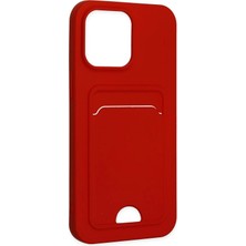 Vera Vtc  iPhone 14 Pro Kılıf Kelvin Kartvizitli Silikon - Kırmızı 965874