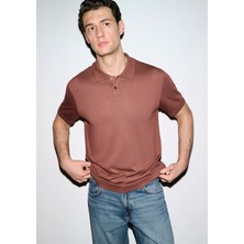 Mavi Kahverengi (Tencel™) Modal Karışımlı Polo Tişört 0613163-70250