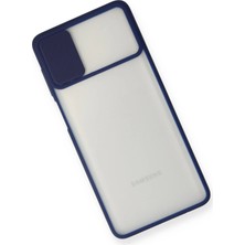 Vera Vtc  Samsung Galaxy M51 Kılıf Palm Buzlu Kamera Sürgülü Silikon - Lacivert 965874