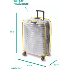 Trink Çanta Şeffaf Valiz Kılıfı ve Bavul Koruyucu Kılıf Renkli Biye ORTA * SARI *