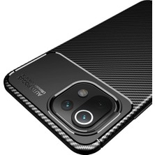 Vera Vtc  Xiaomi Mi 11 Lite Kılıf Auto Focus Karbon Kapak - Kahverengi 965874