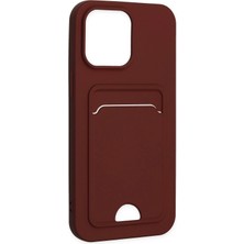 Vera Vtc  iPhone 14 Pro Kılıf Kelvin Kartvizitli Silikon - Bordo 965874