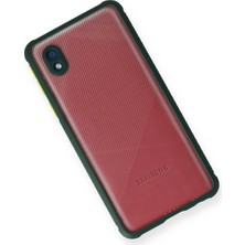 Vera Vtc  Samsung Galaxy A01 Core Kılıf Miami Şeffaf Silikon - Koyu Yeşil 965874