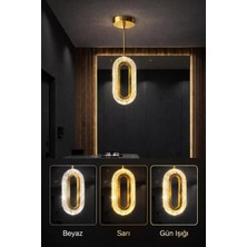 Aura Lighting Aura Lıghtıng Gold Elips Tavana Sıfır Model 3 Renk LED Modern Antre/hol Mutfak/banyo Avizesi