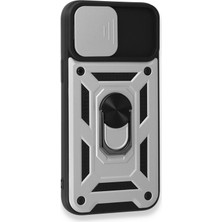 Vera Vtc  iPhone 15 Pro Max Kılıf Pars Lens Yüzüklü Silikon - Gümüş 965874