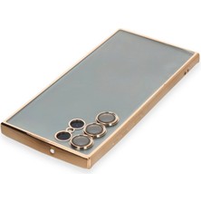 Vera Vtc  Samsung Galaxy S22 Ultra Kılıf  Lensli Silikon - Gold 965874
