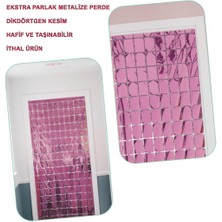 Vera Vtc Nessiworld Ekstra Metalize Rose Gold Renk Disko Dikdörtgen Kesim Kapı Perdesi Dekorasyon 1x2 M