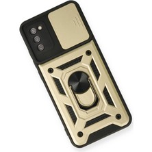 Vera Vtc  Samsung Galaxy A03S Kılıf Pars Lens Yüzüklü Silikon - Gold 965874