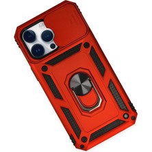 Vera Vtc  iPhone 14 Pro Kılıf Pars Lens Yüzüklü Silikon - Kırmızı 965874