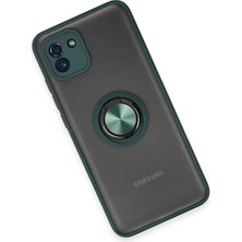Vera Vtc  Samsung Galaxy A03 Kılıf Montreal Yüzüklü Silikon Kapak - Yeşil 965874