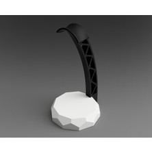 Generic Hexagon Rock Base: Geometrik Tasarım Kavisli Kulaklık Standı