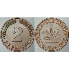 Banknoting Almanya 2 Pfennig 1966 G.