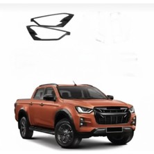 Aftermarket 2021 ve Üzeri Isuzu D-Max Far Koruma Kaplama Çerçevesi Siyah