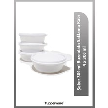 Tupperware Şeker 300 ml 4 Lü Buzdolabı Saklama Kabı Beyaz