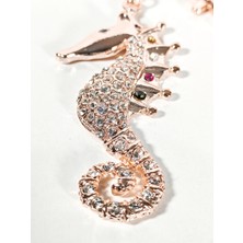 Moncuk Design Taşlı Denizatı Anahtarlık Rose Gold – Işıltılı Şık Çanta & Anahtar Aksesuarı