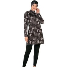 Ang Butik Fantasy 3417  Bayan Yaprak Desenli Tesettür Mayo