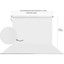 Akdeniz 150X250CM Makaralı Beyaz Fon