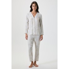 Catherine's Floral Desenli Rahat Kesim Gömlek Pijama Takımı