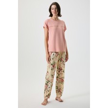 Catherine's Dantel Detaylı Çiçek Desenli Pijama Takımı